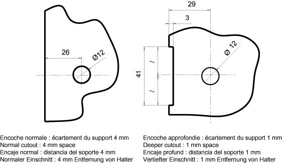 Halter, 3-seitig, verzinkt