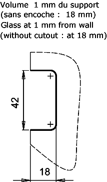 Klemmbefestigung für Trennwände (x 10) - 52 x 40 mm - Flache Eckhalterung - Zamak verchromt