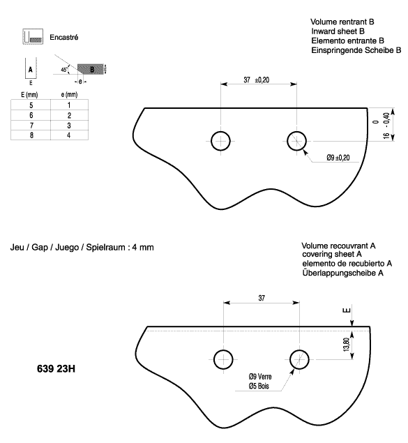 Handle with upper and lower lock, brushed stainless steel, Ø 25