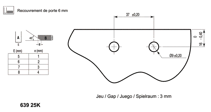 bouton capsi carré 30 simple  cupro-aluminium chromé brillant