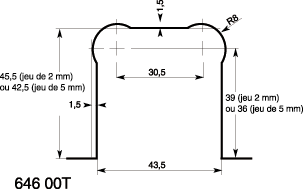 pivot clip-in-door bas /profil cloison aluminium anodisé inox brossé