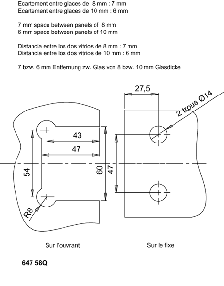 Prestige kit for CAPSI wall/glass clamp, gilded brass