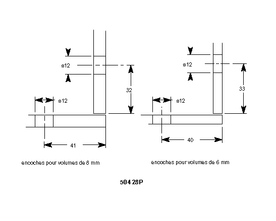 pentures A.S. sur platine, laiton chromé