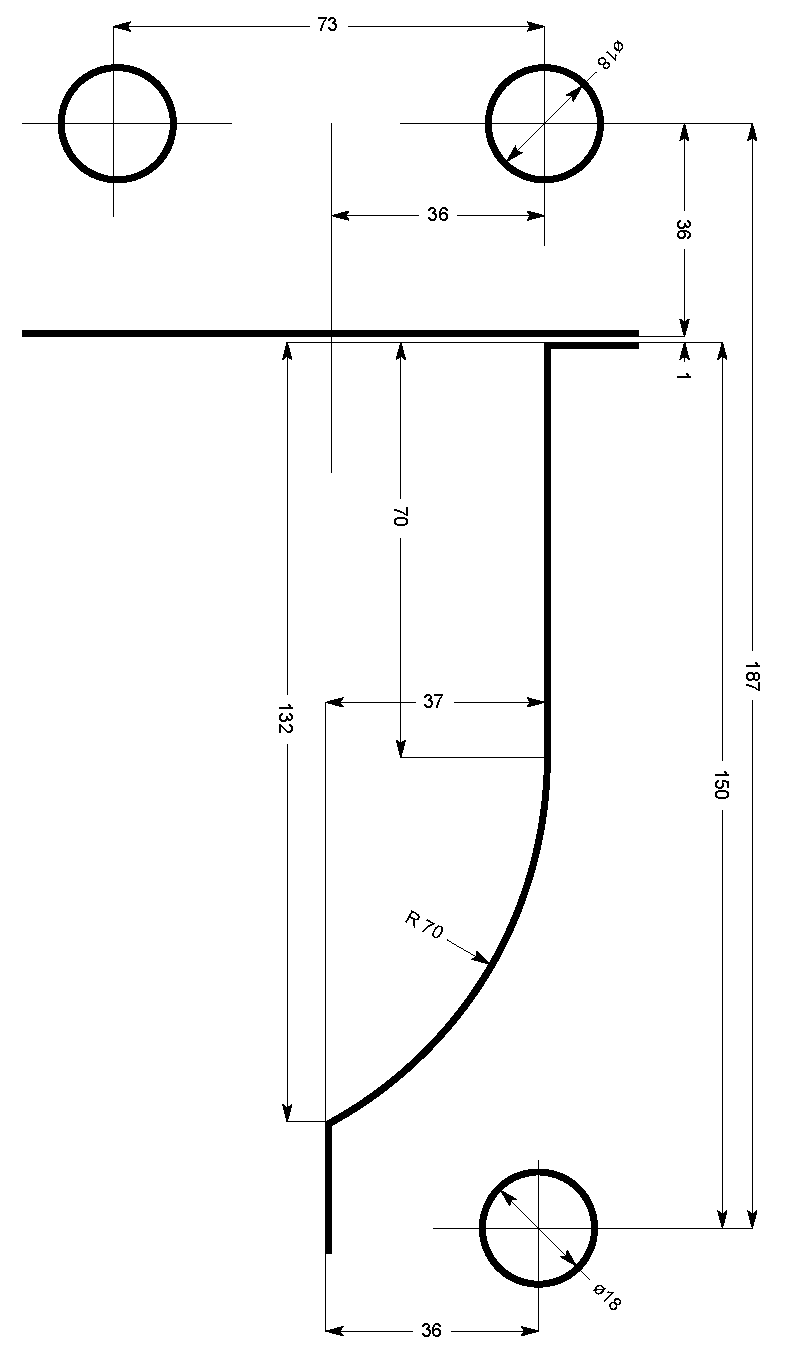 door frame profil A.S. 55x50x6500   natural  anodized aluminium