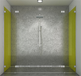 shower screen capsi niche 1 fixed 2GG 1 fixed anodised aluminium BSS effect