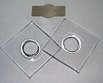 cales et caches pince capsi plastique transparent   métal  nickel brossé