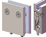 pince à contreplaque reversi 57X57 à fixer  dia.5,2  cupro-aluminium chromé brillant