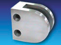 clip for partition - flat heel - 55 x 60 mm - polished stainless steel
