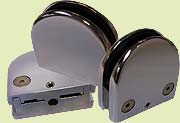 clip for partition with counterplate - Flat heel - 55 x 55 mm - Zamack - Chromed