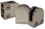 clip for partition AS flat heel 40 x 50mm  x2 polished stainless  steel