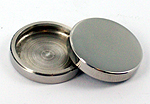 rosette, clip-on, polished stainless steel, flat, diam. 25 mm