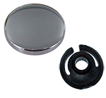 rosette clip-on flat dia. 25mm   brass chrome