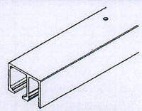 HAWA Junior 80/GP - upper rail in light natural colour anodised metal