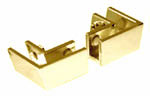 clips, 2 entries, upper, slanted angles, polished brass