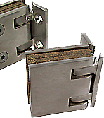 charnière à rappel reversi  isodouche mur/gl x2 cupro-aluminium fini inox brossé