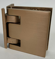 charnière à rappel reversi mur ép.8 tout métal x2 cupro-aluminium brossé verni grain 400