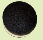 button, black brass, round head dia. 20 mm, with screw M4 90°, length 8 mm and plastic washers