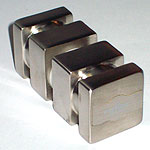 bouton capsi carré 30 double  cupro-aluminium nickel brossé