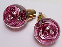 doorknob Ile de Bréhat - Double - Fuchsia bubble tube - Gold base.