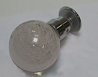 doorknob Ile de Bréhat - Single - Clear microbubbles - Chromed base.