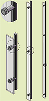 Poignée simple inox Ø25; 951 à 1950