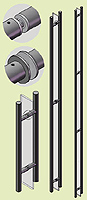 Poignée double inox Ø30; 2951 à 6000