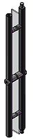 Poignée à serrure à verrouillage haut et bas, inox brossé, Ø 45;  