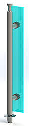 single push-type floor lock system Ø25, height 1225 mm