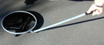 inspection and lookunder mirror, with castors, foldable handle