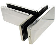 transom / fixed glass panel hinge with fin, SEVAX range, polished stainless steel