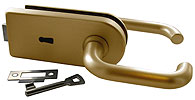 lock with handles for centre , rear mounting, with BB key and strike plate. ELITE range, brushed golded