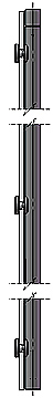 Custom-built Ø 25 upper solid hinge with upper pivot box, french square