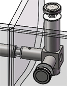 connecteur adlock gl/gl/gl 90° mâle 3 points de fixation 76 mm, couplé avec 73251X inox brossé