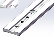 méplat clip-in-door 25x5x2140 entraxes 1550 & 1800   chromé brillant