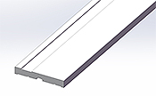 méplat capsi 38x5x2800 non percé   anodisé inox brossé