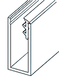 profil feuillure U adslide alu verre 8mm x2m   anodisé inox brossé