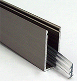profil feuillure U adslide alu verre 8mm x4m   anodisé inox brossé