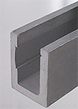 profil U simple adler vf verre 10mm x2.45m   anodisé inox brossé