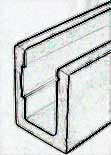 profil U simple adler vf verre 10mm x2.45m   anodisé poli brillant