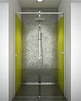 kit shower screen adslide alu niche 1 door   anodised aluminium BSS effect