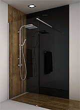 shower screen WI niche 1 fixe square stiffener anodised aluminium BSS effect