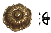 rosette, cast brass, Louis XV dia. 35 mm