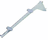 support with catch, 2 double lugs, chrome, length 25 cm
