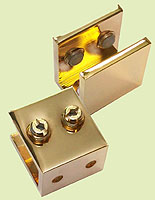 Feststehende Messinghalter, vergoldet, e=12