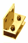 clips to screw with plate (37 x 50) offset, polished brass, e= 10