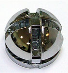 vitrine-ball at 90°, half-sphere, 4 mm glass, chromed