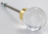 knob, dia. 30 mm, crystal sphere, gold (to be sold out)
