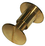 screws M7, split head, dia. 10 nut with round head dia. 20, polished brass