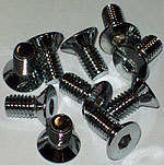 screws M6 , 90° countersunk, length 12 mm, chromed brass