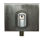 lock for door, half-cylinder with key, matt stainless steel